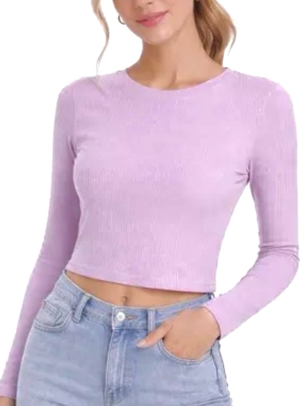 NEW Zara ribbed long sleeved crop top